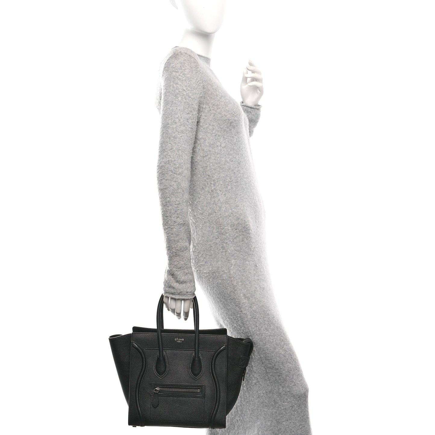 Drummed Calfskin Micro Luggage Black