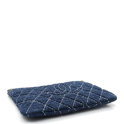 Chanel Denim Quilted Cosmetic Case Blue 4 of 10