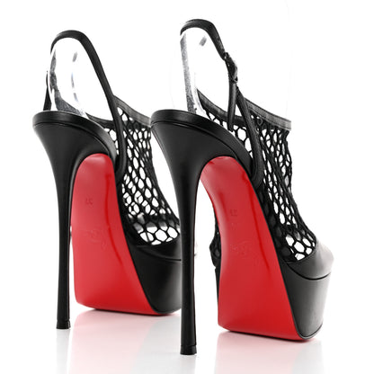 Christian Louboutin Kid Resille Plougesta Alta 150 Sandals 37 Black 4 of 7