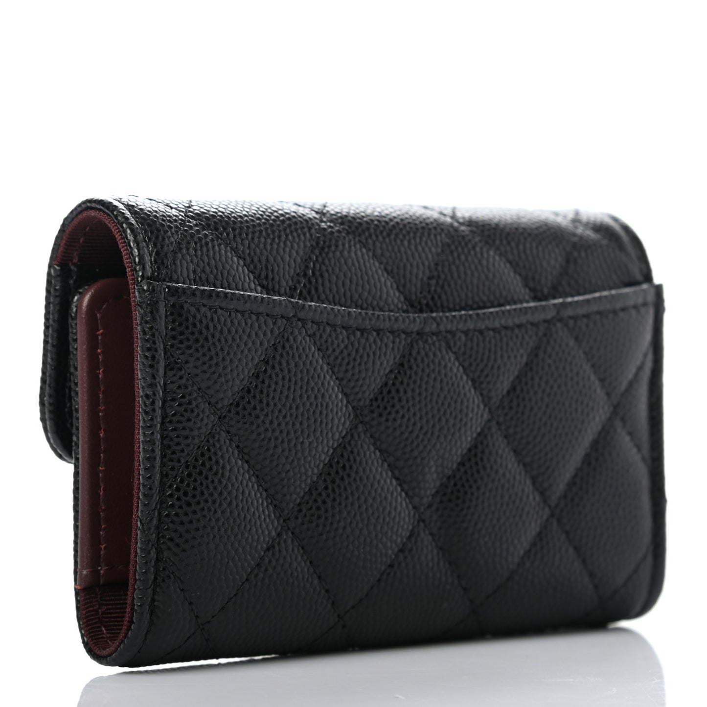 Caviar Quilted Classic 4 Key Holder Wallet Black
