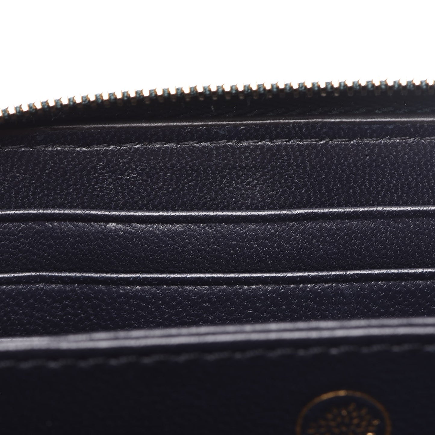 Small Classic Grain Zip Around Purse Ocean Green
