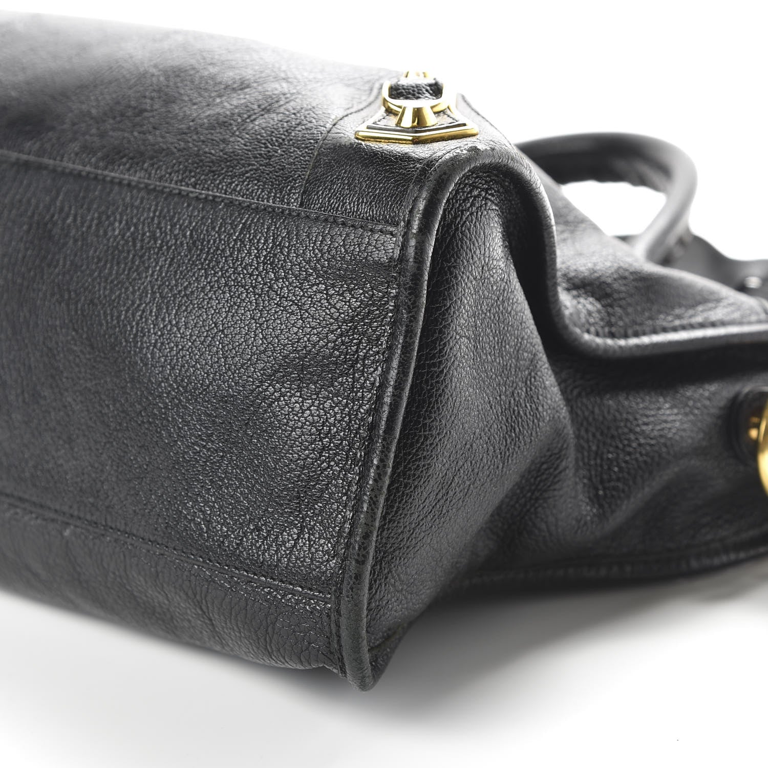 Balenciaga Chevre Gold Metallic Edge Hardware City Black 6 of 9