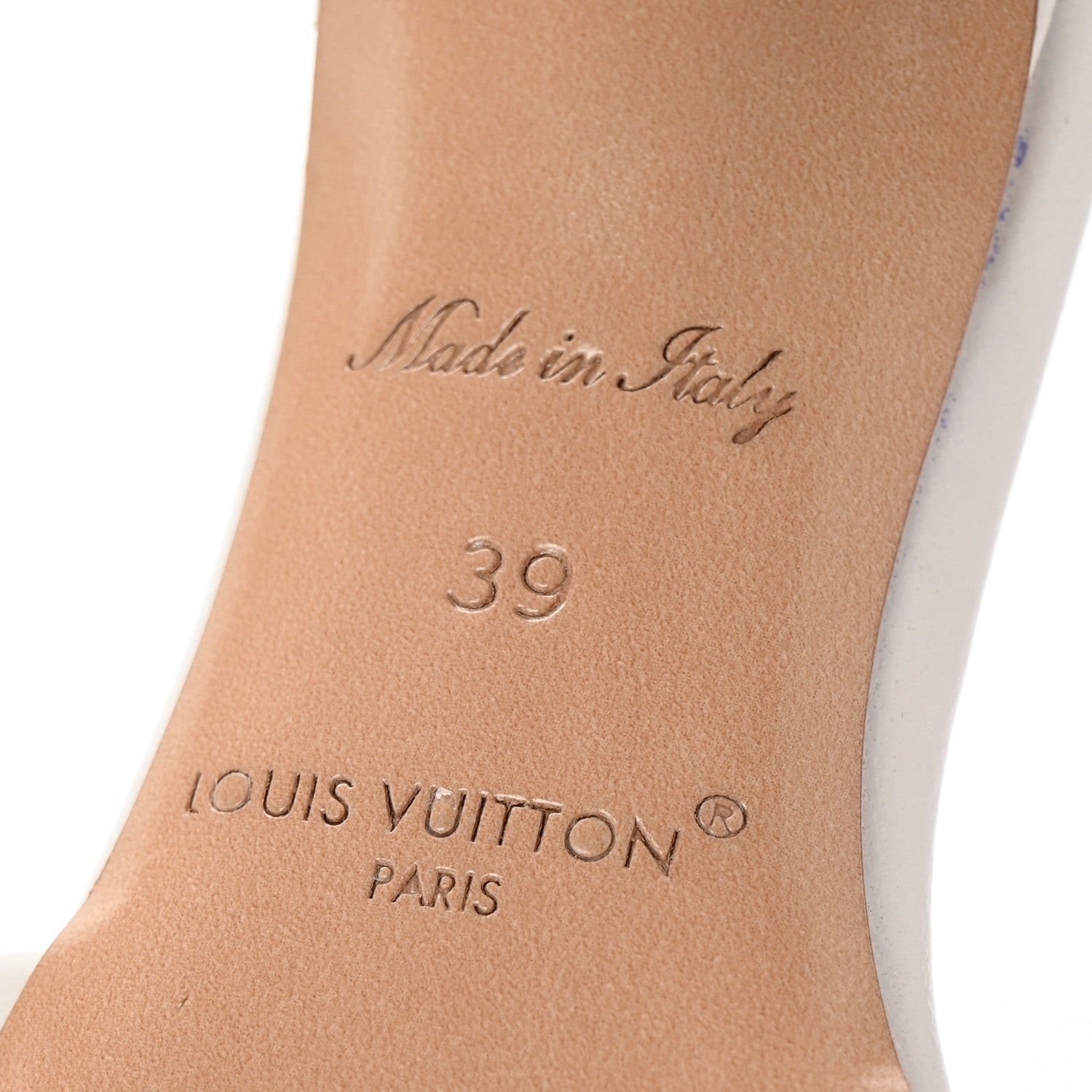 Louis Vuitton Lambskin Embossed Monogram By The Pool Revival High Heel Mules 39 Blue 7 of 9