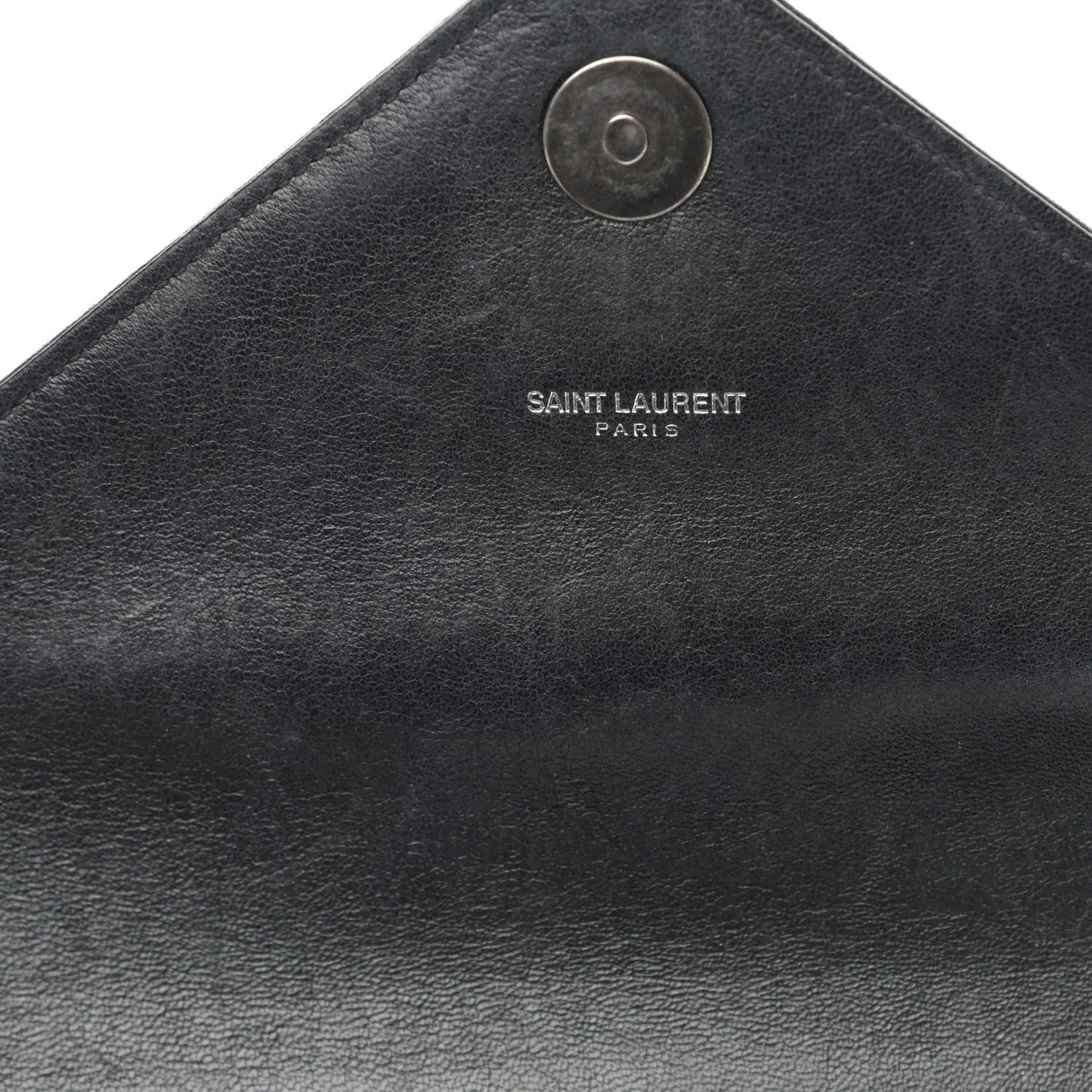 Sheepskin Matelasse Chevron Monogram Medium College Bag Black