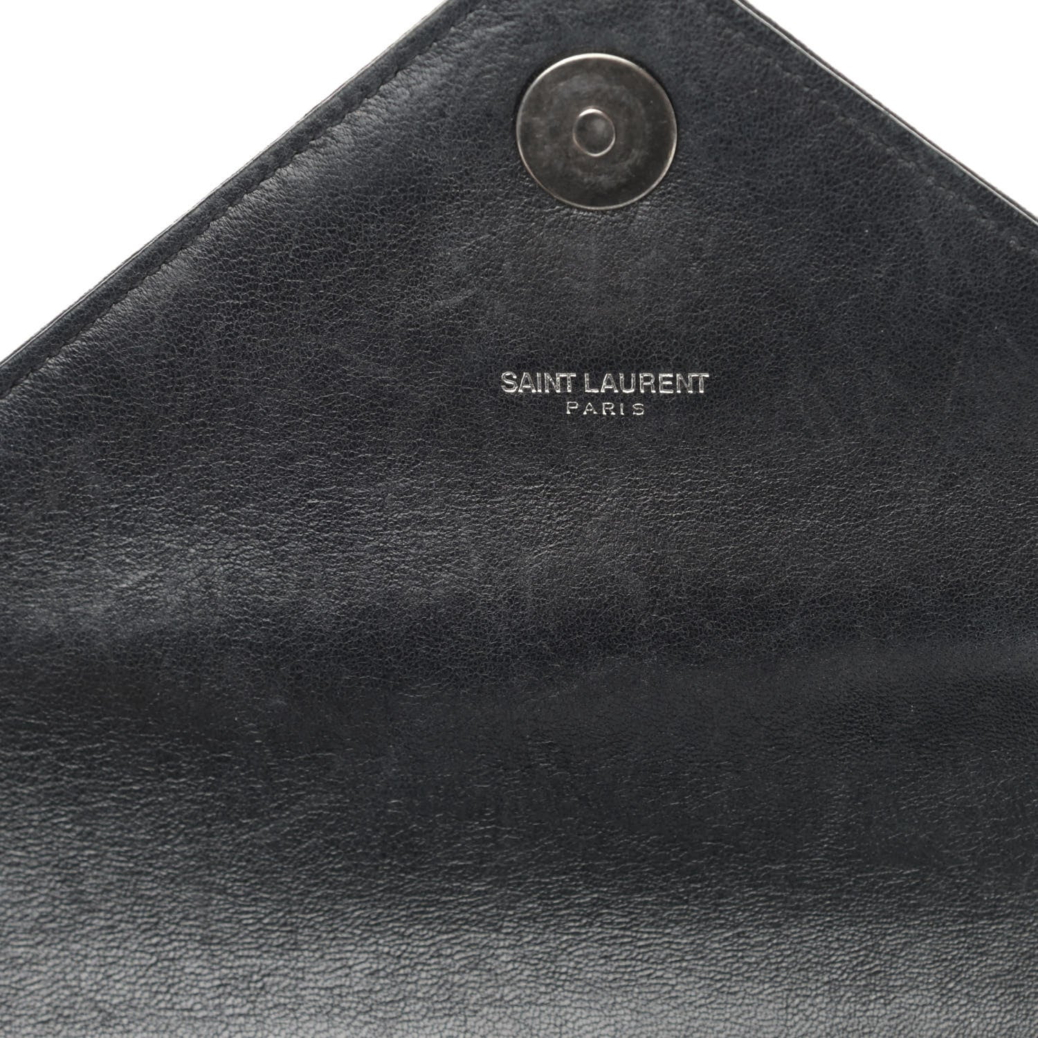 Saint Laurent Sheepskin Matelasse Chevron Monogram Medium College Bag Black 14 of 19