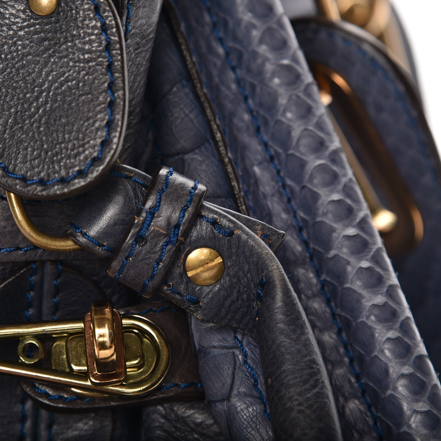 Chloe Python Calfskin Medium Paraty Blue Nuit 10 of 16