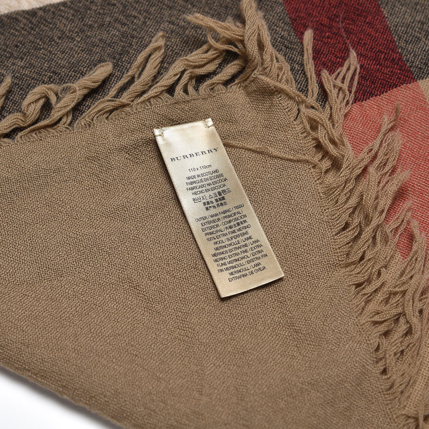 Burberry Merino Wool House Check Fringe Lightweight Scarf 3 of 6