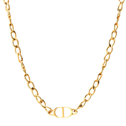 Christian Dior Metal Petit CD Choker Necklace Gold 1 of 4