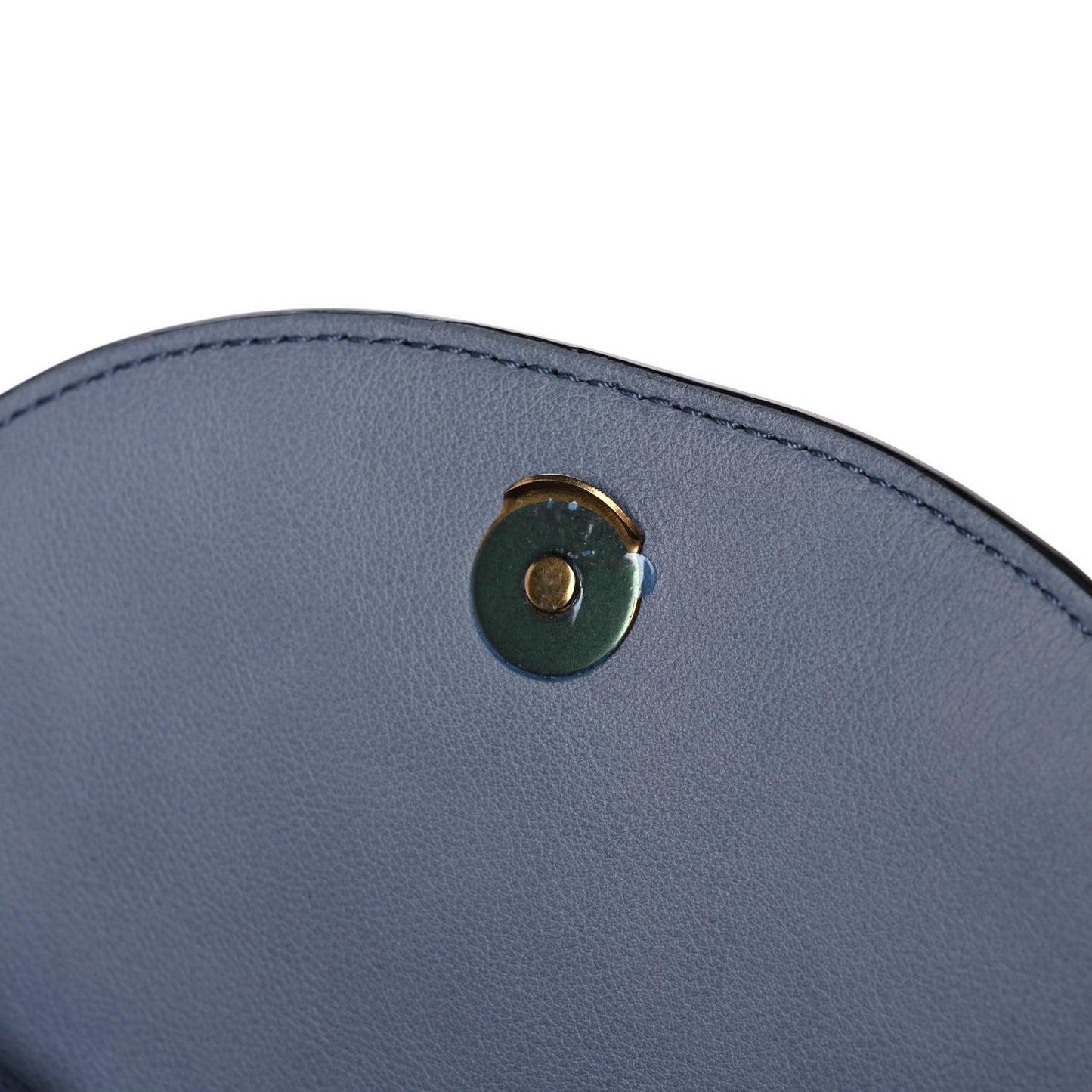 Calfskin Small Nile Bracelet Minaudiere Bag Washed Blue