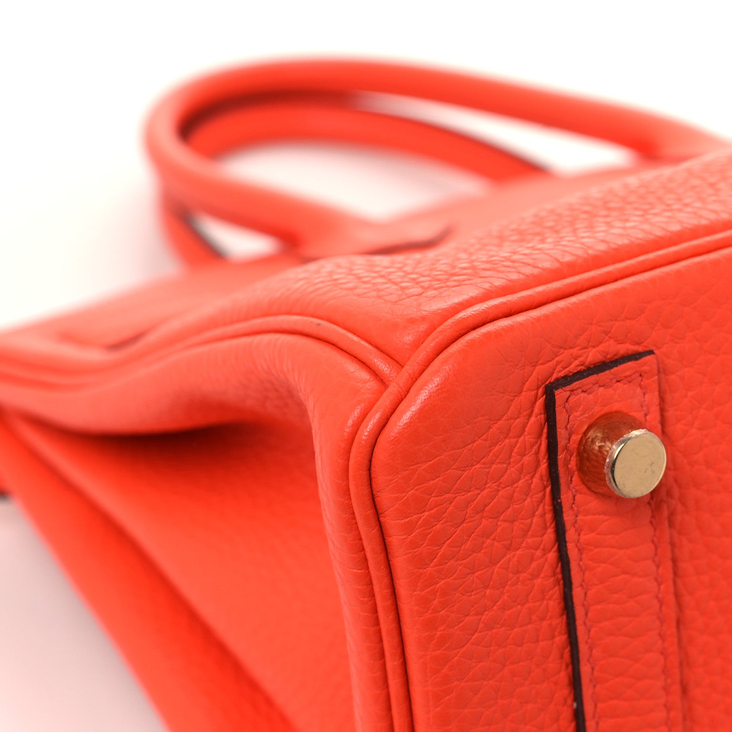 Hermes Taurillon Clemence Birkin 30 Orange Poppy 11 of 12