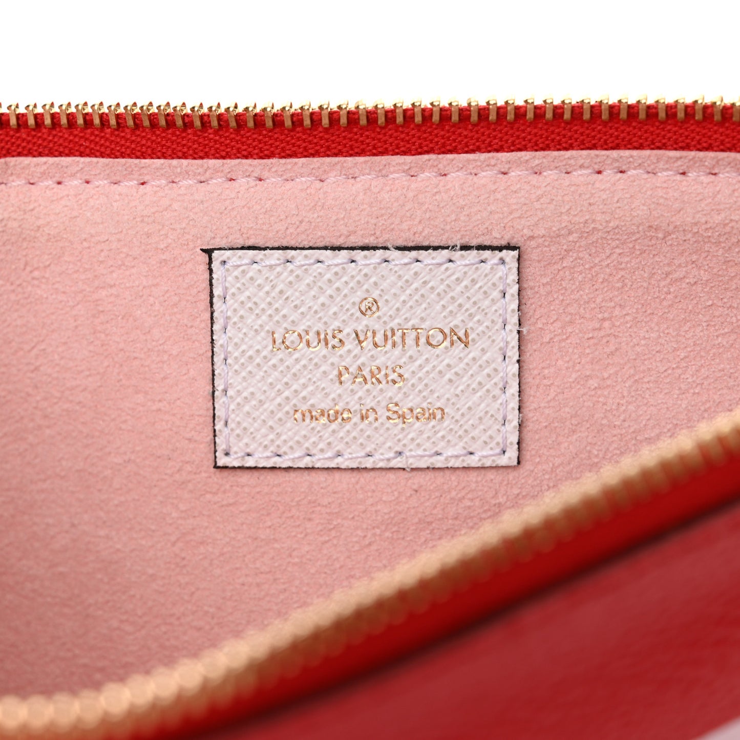 Monogram Giant Double Zip Pochette Rouge