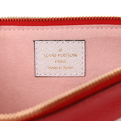 Louis Vuitton Monogram Giant Double Zip Pochette Rouge 7 of 11