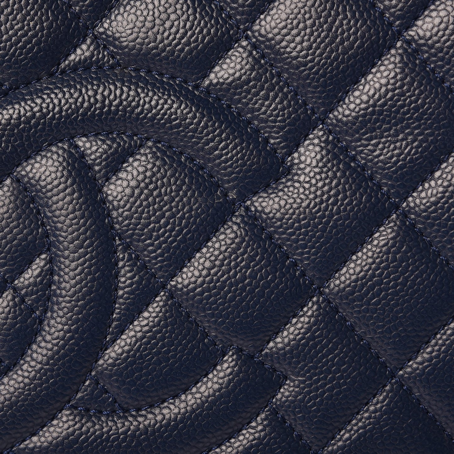 Caviar Quilted XL Grand Shopping Tote GST Navy Blue