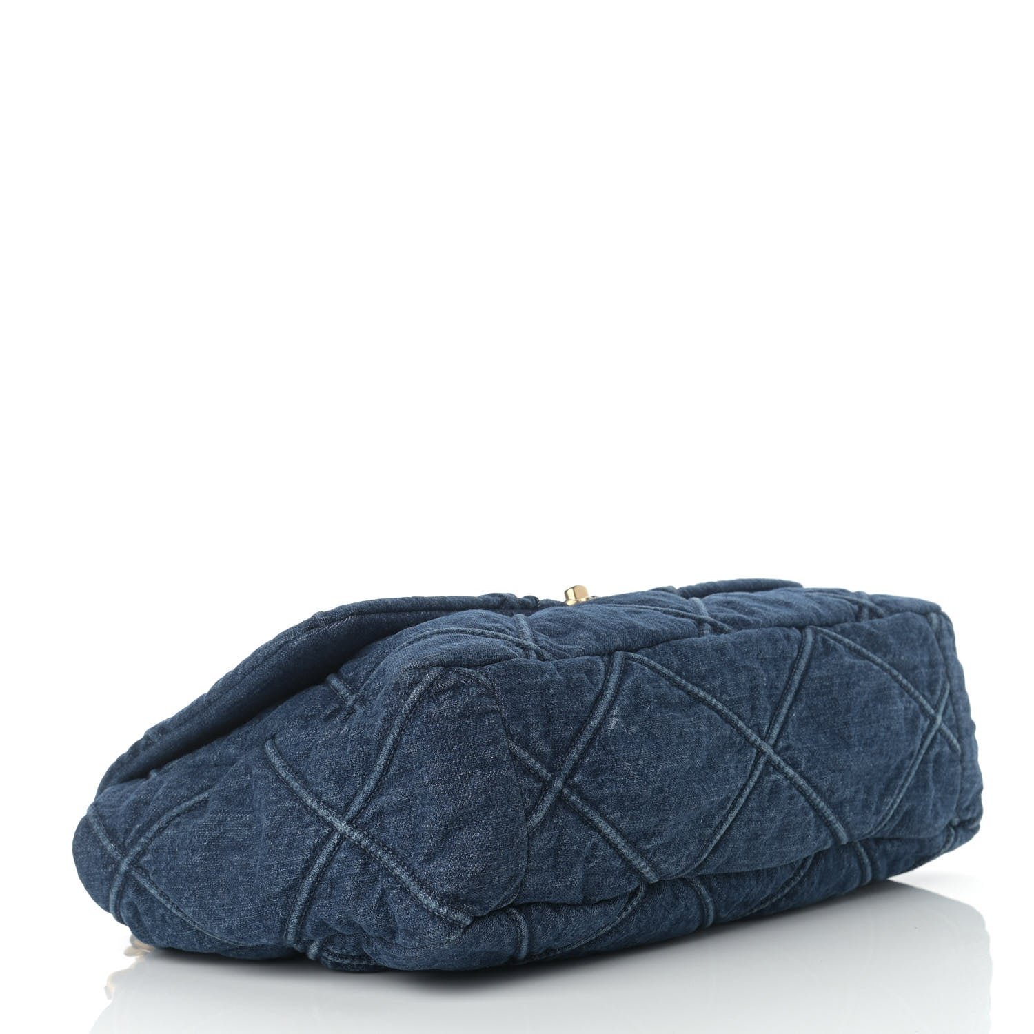Chanel Denim Quilted Maxi Chanel 19 Flap Blue 4 of 13