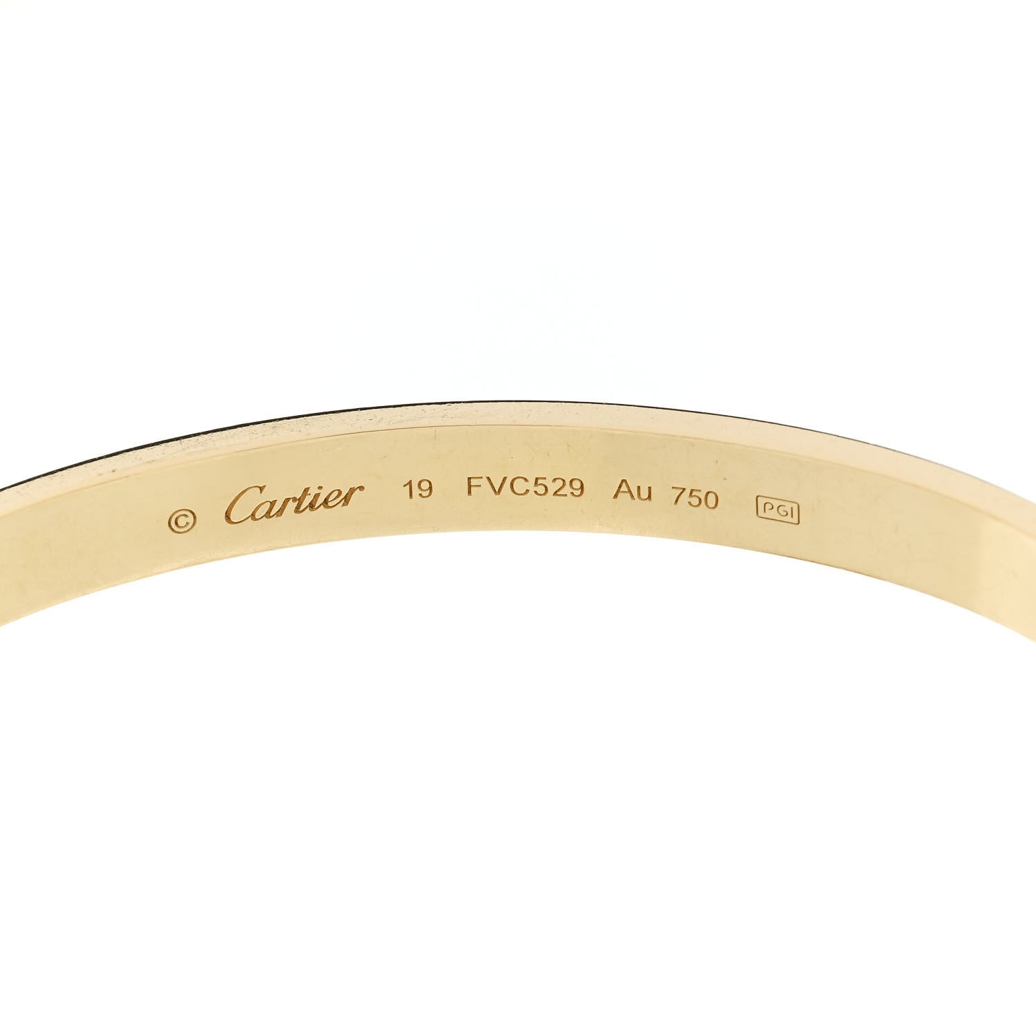Cartier 18K Yellow Gold LOVE Bracelet 19 5 of 8