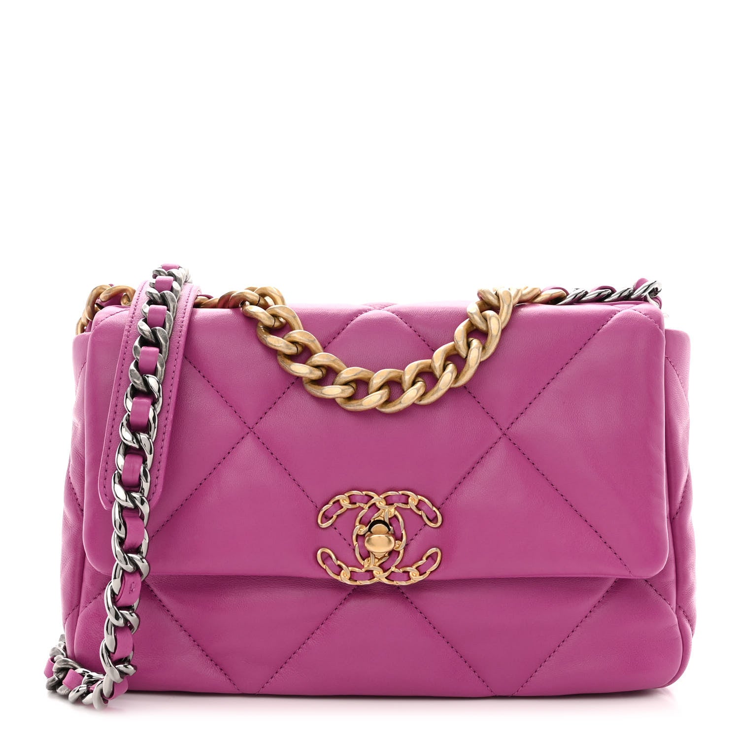 Chanel Lambskin Quilted Medium Chanel 19 Flap Purple 1 of 11