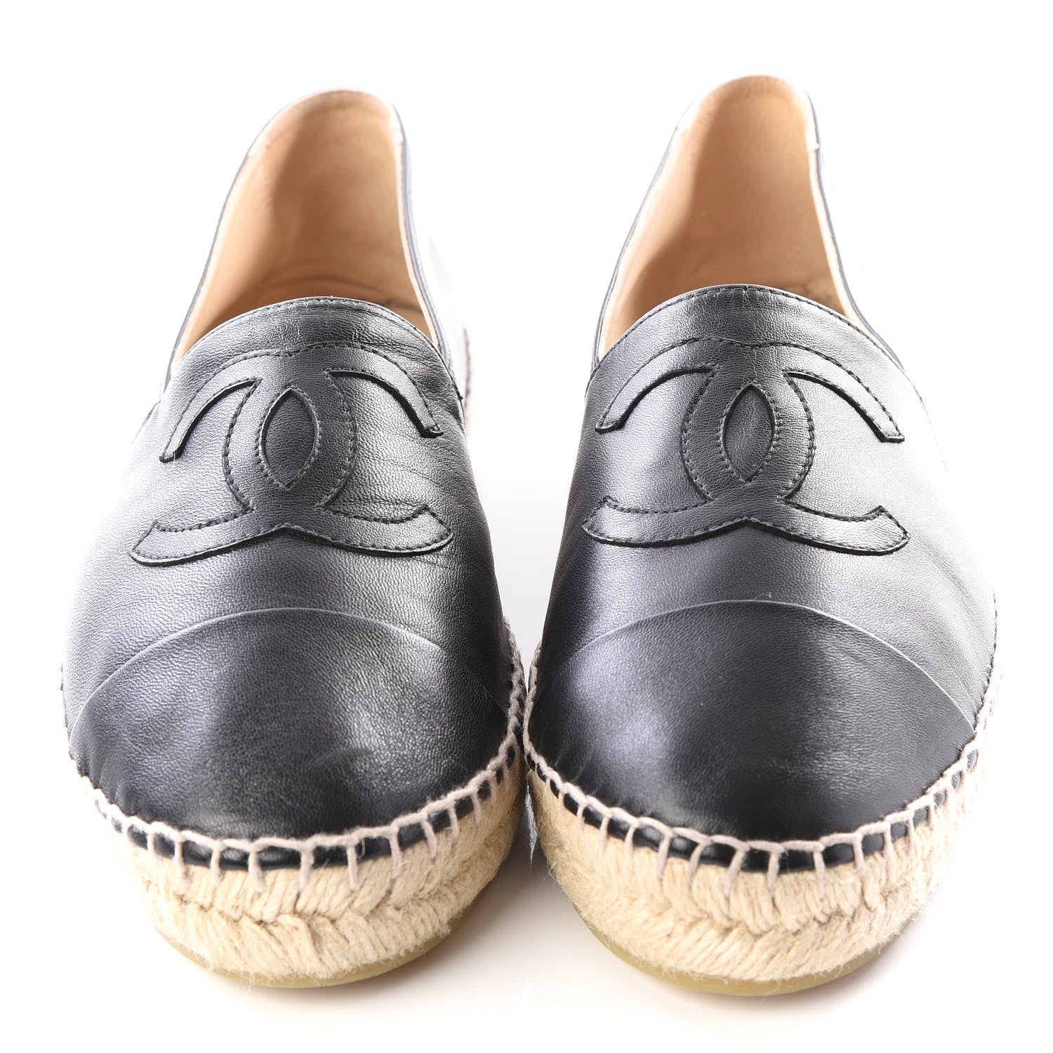Chanel Lambskin CC Espadrilles 40 Black 3 of 10