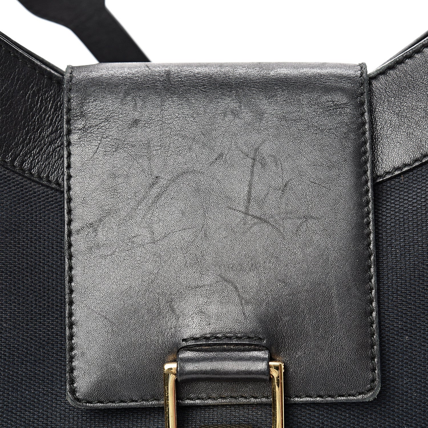 Gucci Canvas Calfskin Jackie O Hobo Black 11 of 16