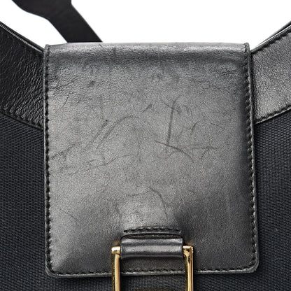 Gucci Canvas Calfskin Jackie O Hobo Black 11 of 16