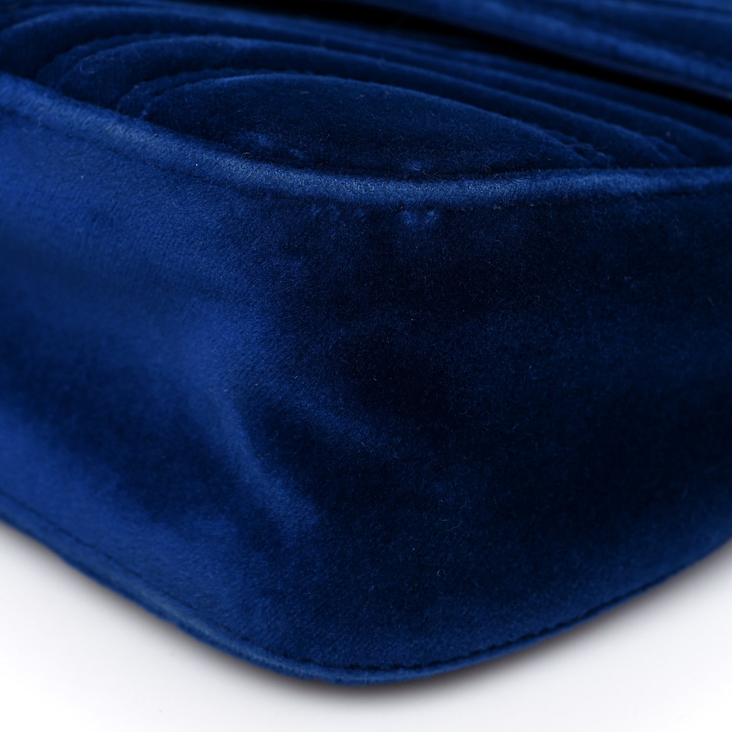 Velvet Matelasse Small GG Marmont Shoulder Bag Cobalt Blue