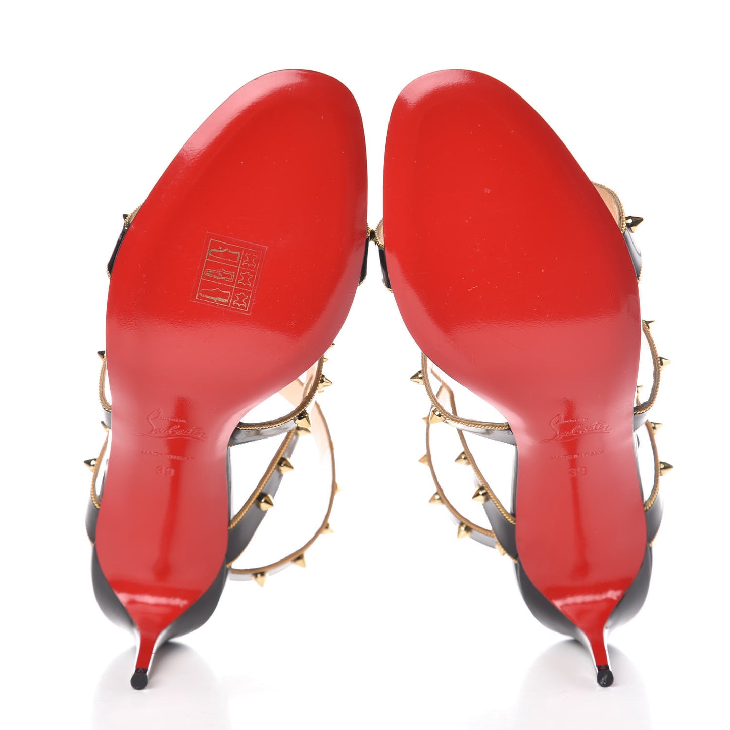 Jazz Calfskin Sexy Strapi 70 Spiked Sandals 39 Black Gold