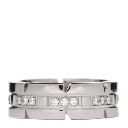 Cartier 18K White Gold Diamond Tank Francaise Band Ring 46 3.75 1 of 4