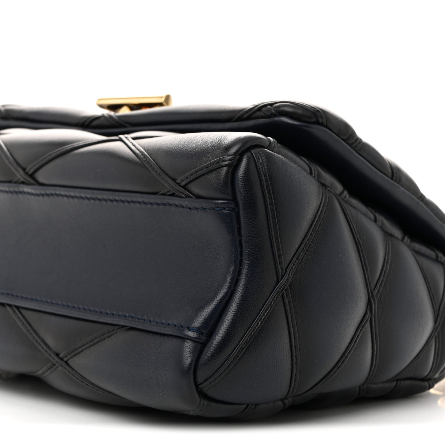 Lambskin Malletage Top Handle GO-14 MM Bleu Marine