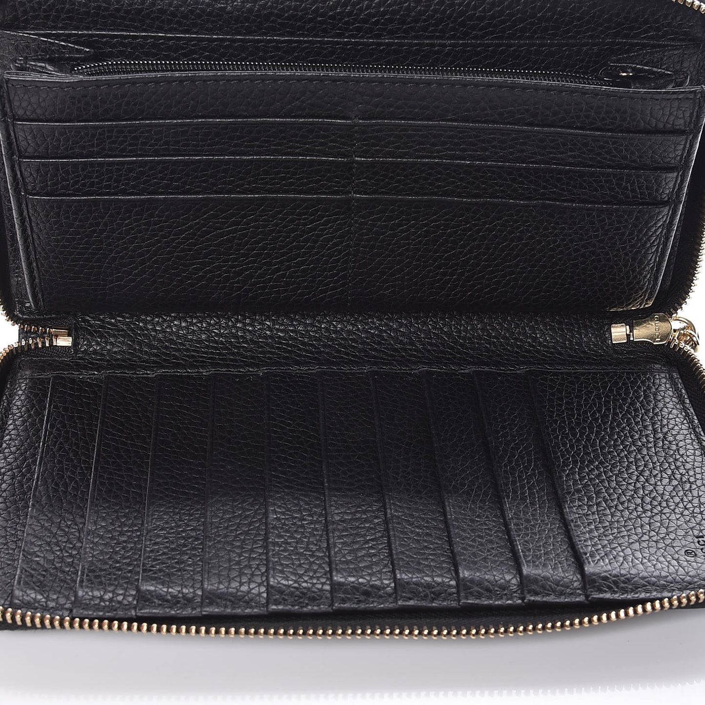Calfskin Soho Zip Around Wallet Black