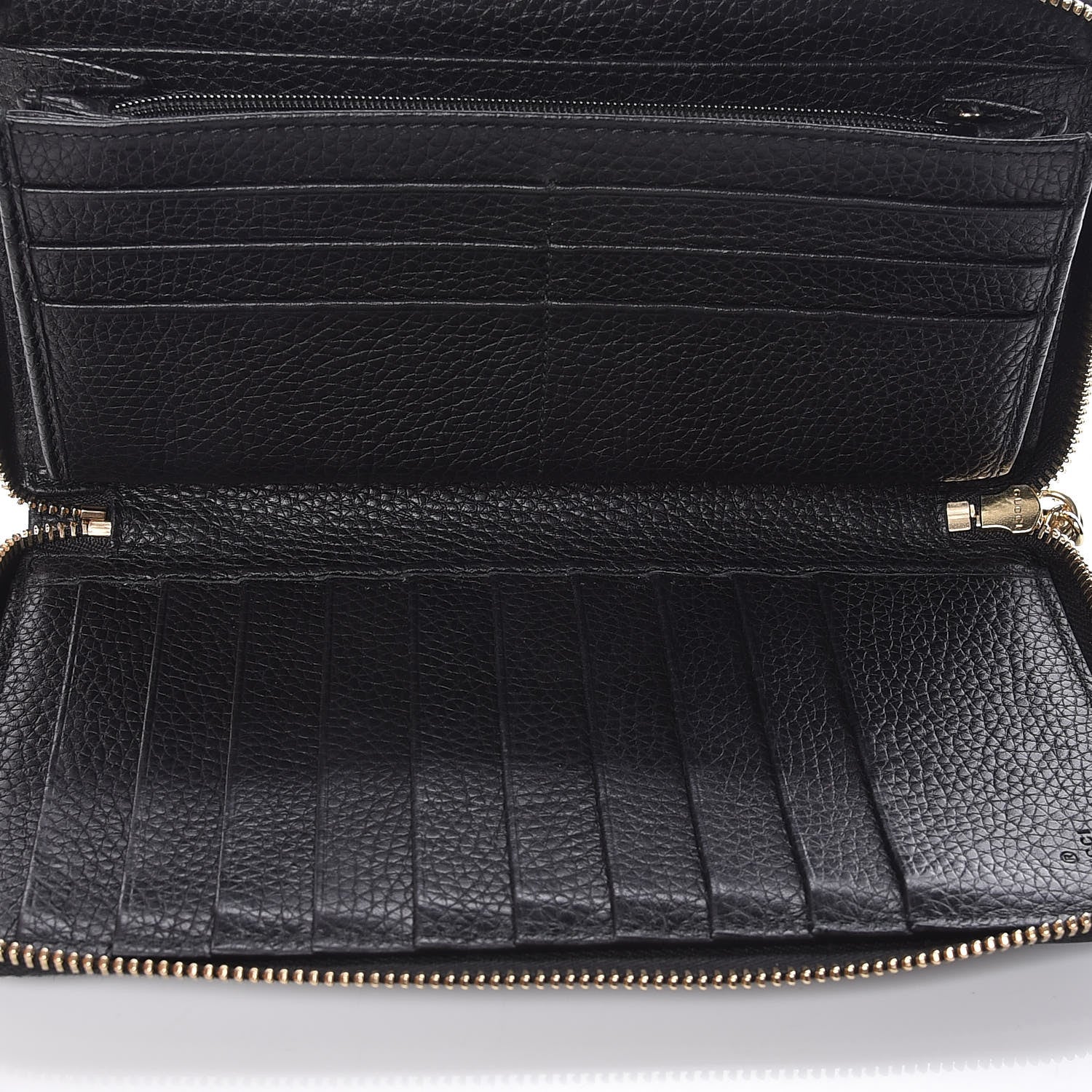 Gucci Calfskin Soho Zip Around Wallet Black 5 of 7