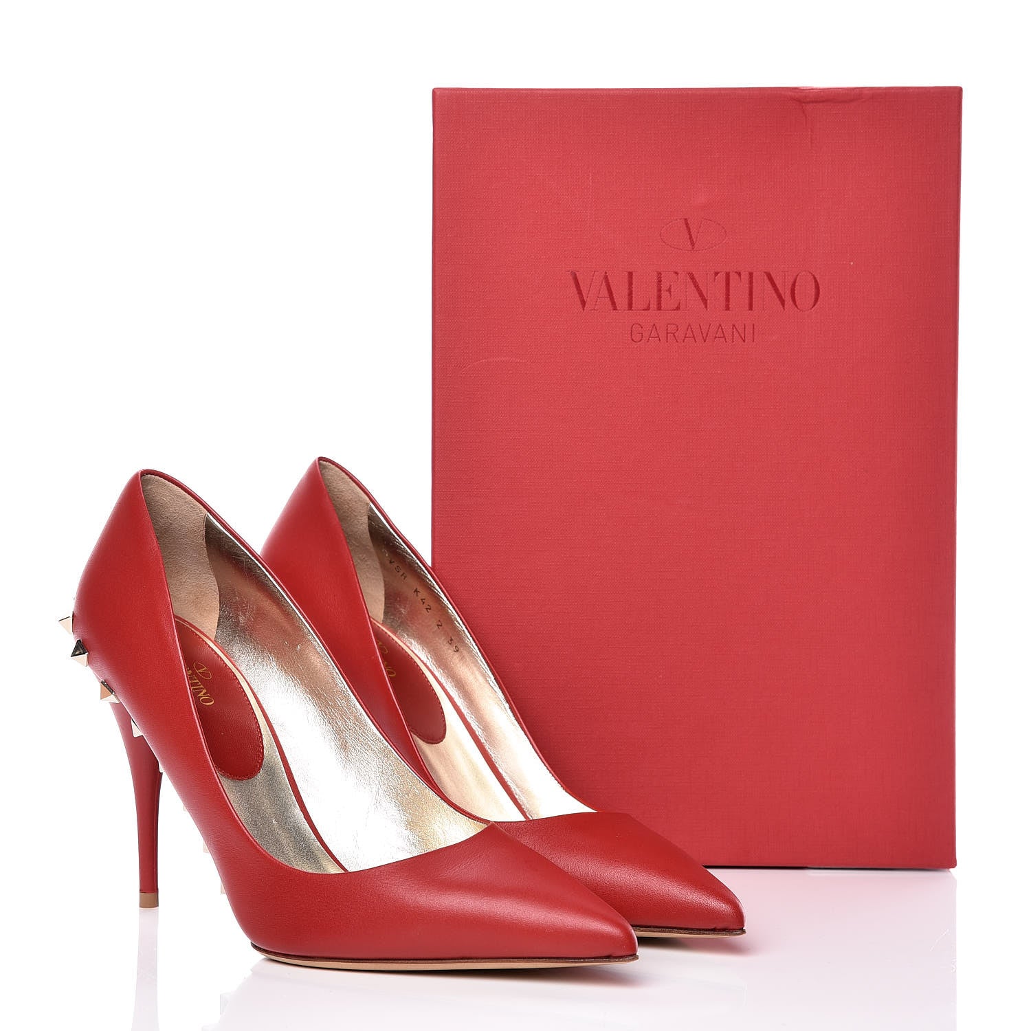 Valentino Garavani Nappa Rockstud Jaw Stud 100mm Pumps 39 Rosso Valentino 9 of 9