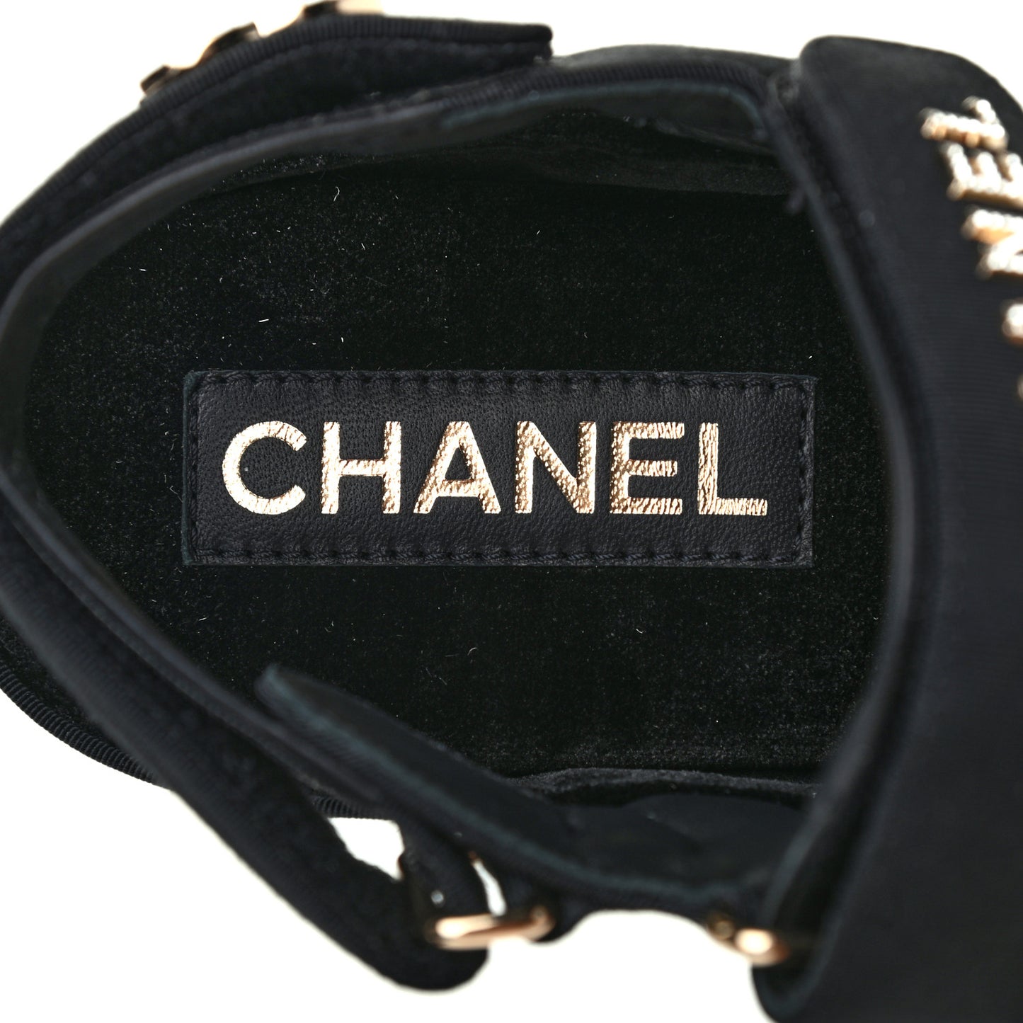 Grosgrain Crystal Logo Platform Sandals 39 Black