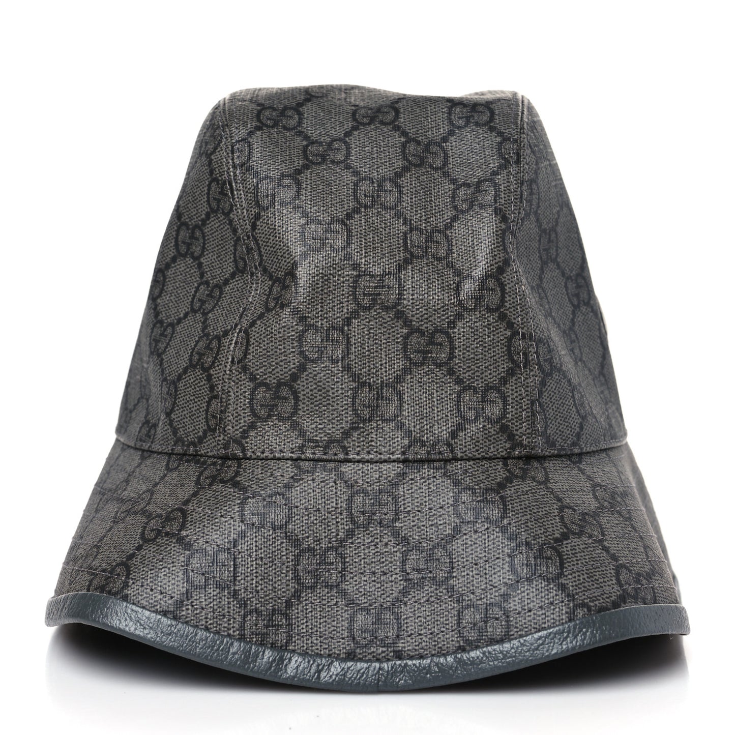 GG Supreme Monogram Textured Dollar Calfskin GG Blackie Fedora Hat M Grey Black Graphite