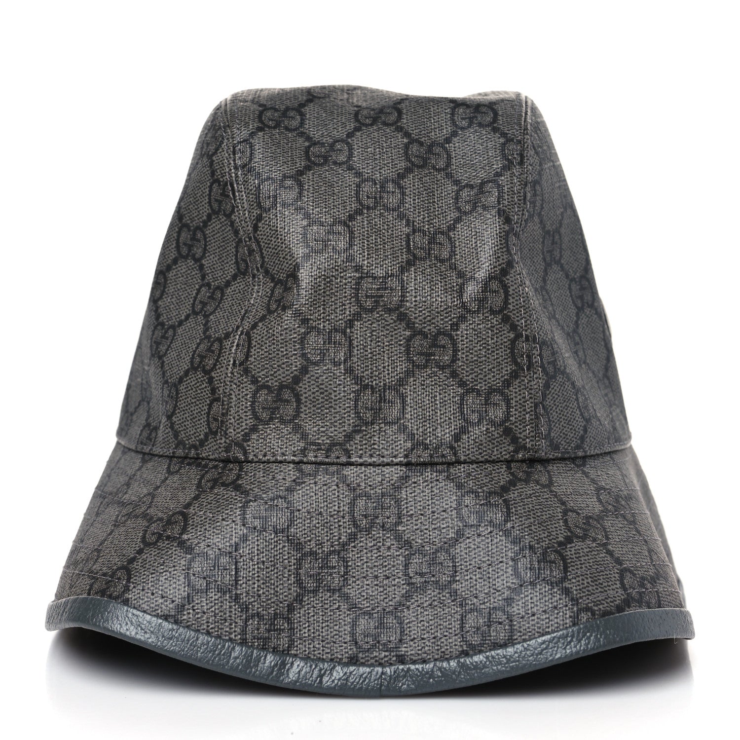 Gucci GG Supreme Monogram Textured Dollar Calfskin GG Blackie Fedora Hat M Grey Black Graphite 5 of 7