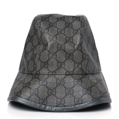 Gucci GG Supreme Monogram Textured Dollar Calfskin GG Blackie Fedora Hat M Grey Black Graphite 5 of 7