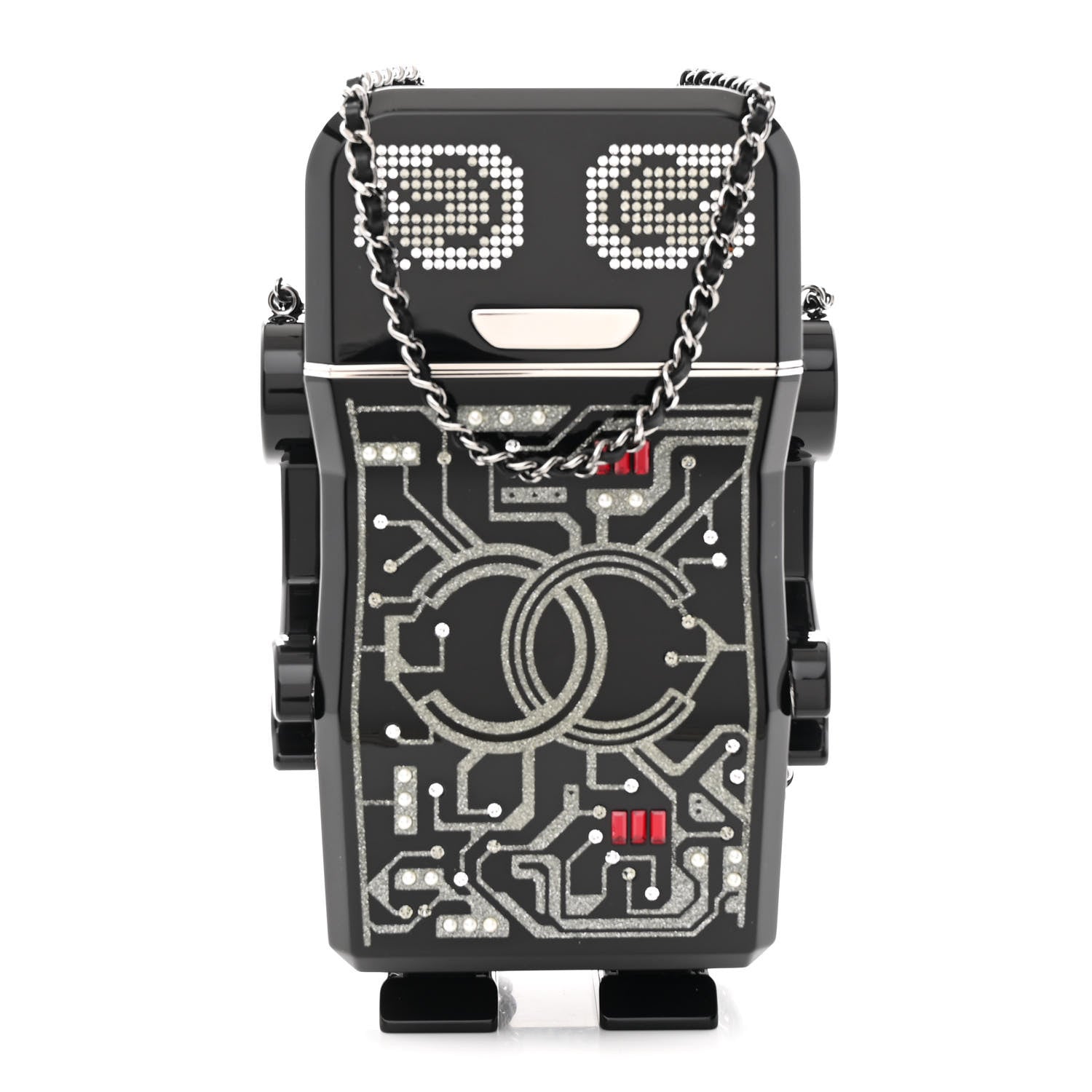 Chanel Plexiglass Crystal Robot Minaudiere Clutch Black 1 of 13