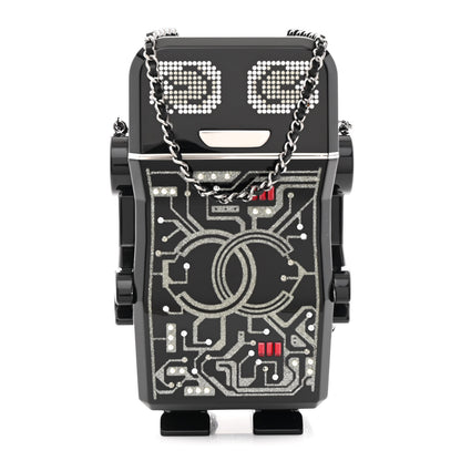 Chanel Plexiglass Crystal Robot Minaudiere Clutch Black 1 of 13