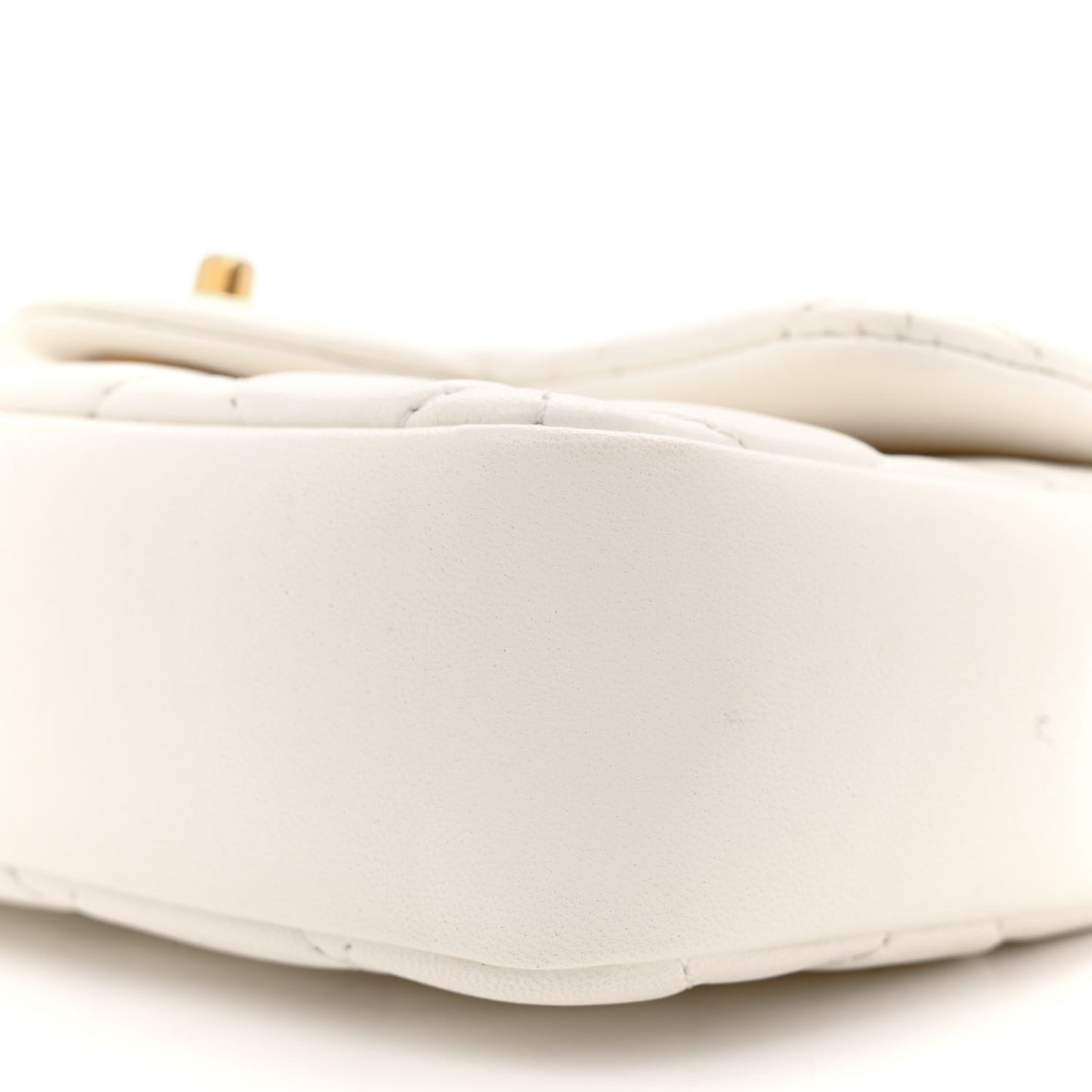 Lambskin Quilted Mini Heart Charms Flap White