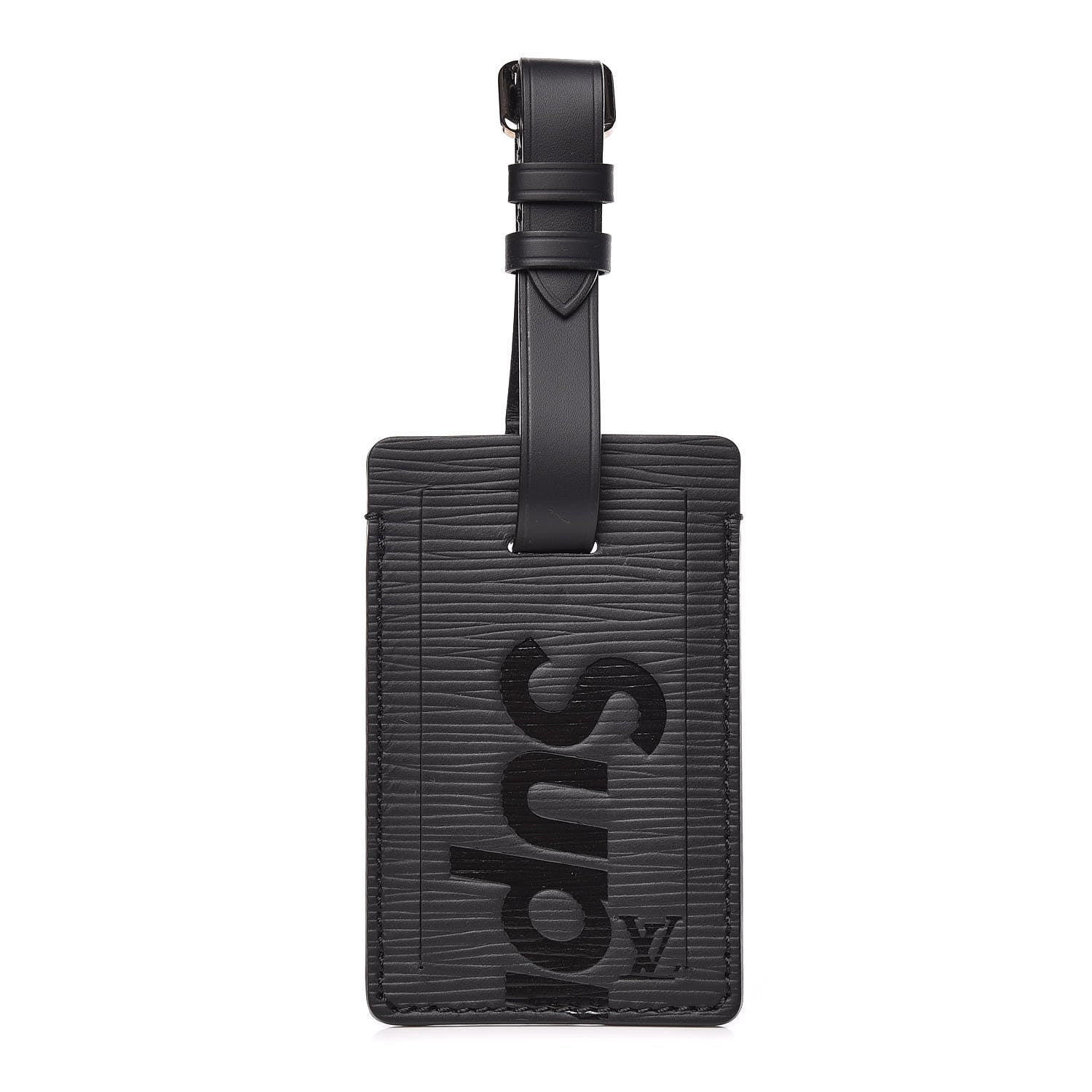Louis Vuitton X SUPREME Epi Luggage Tag Black 1 of 2