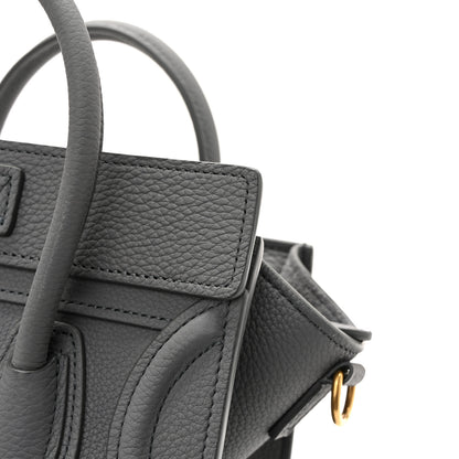 Celine Drummed Calfskin Nano Luggage Kohl 12 of 13
