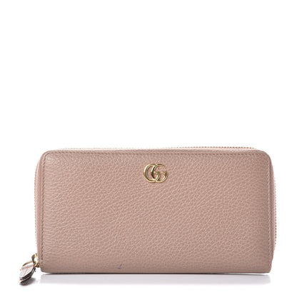 Gucci Dollar Calfskin GG Marmont Zip Around Wallet Porcelain Rose 1 of 8
