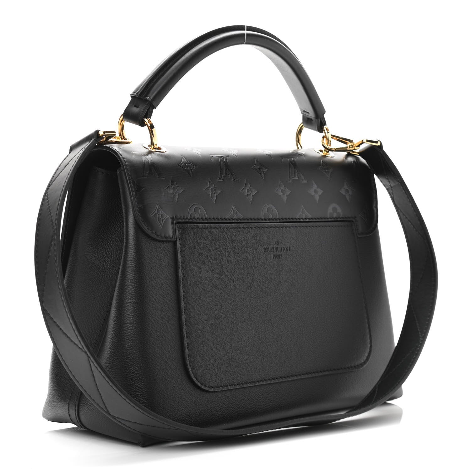 Louis Vuitton Calfskin Monogram Very One Handle Black 3 of 10