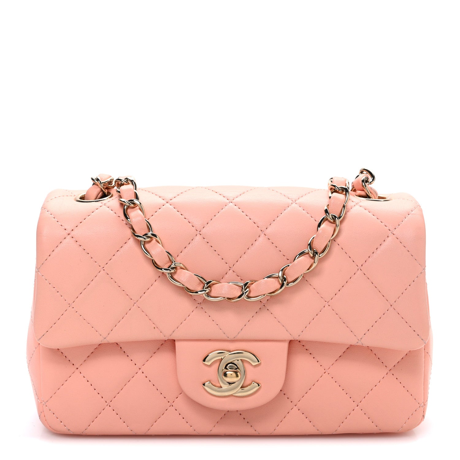 Chanel Lambskin Quilted Mini Rectangular Flap Light Pink 1 of 10