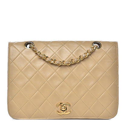 Chanel Lambskin Quilted Small Single Flap Beige 1 of 15