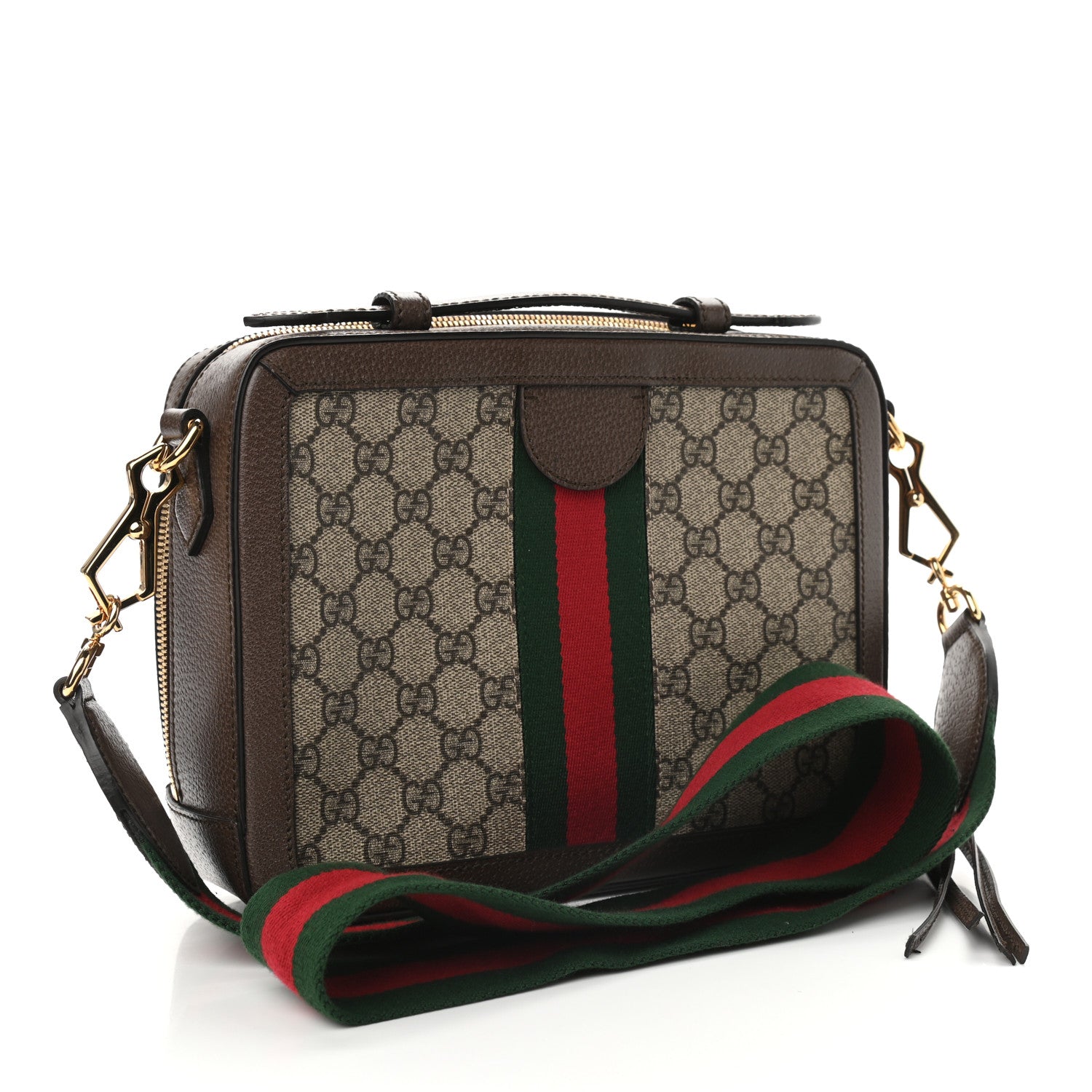 Gucci GG Supreme Web Small Ophidia Top Handle Shoulder Bag Brown 3 of 10