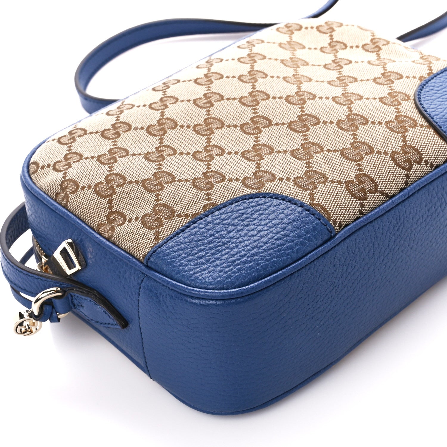 Gucci Monogram Dollar Calfskin Mini Bree Messenger Bag Beige Ebony Caspian 10 of 11