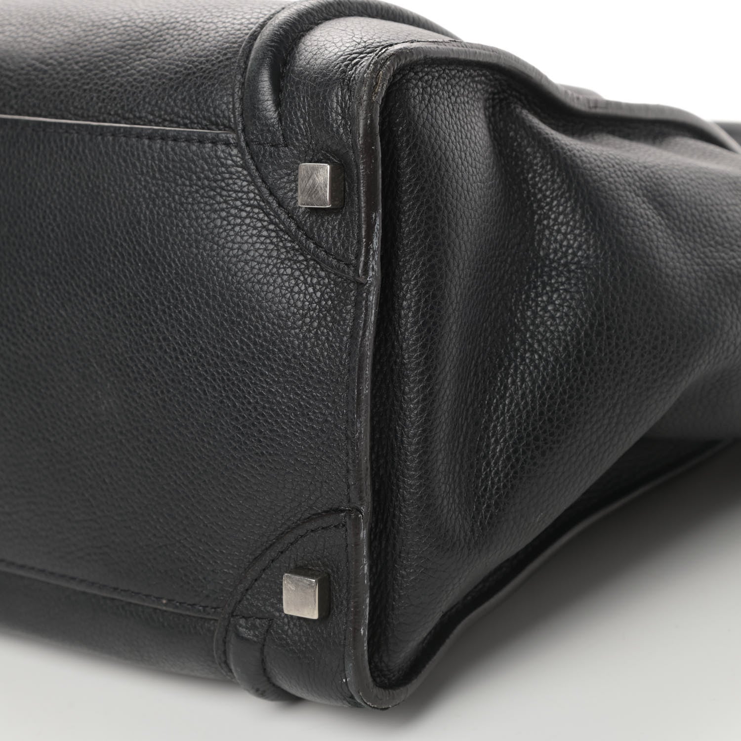 Celine Drummed Calfskin Shoulder Luggage Black 15 of 17