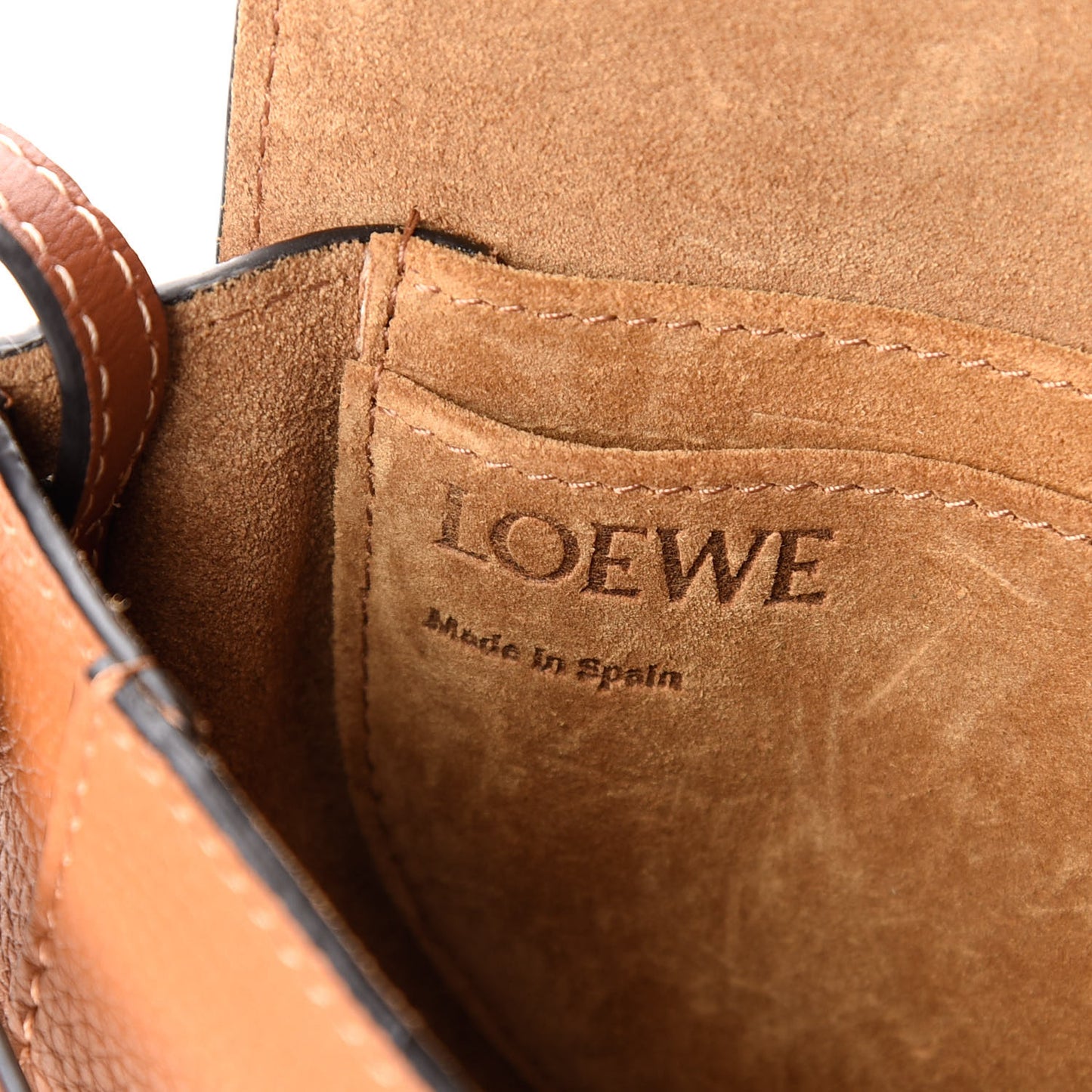 Grained Calfskin Mini Gate Crossbody Bag Caramel Pecan