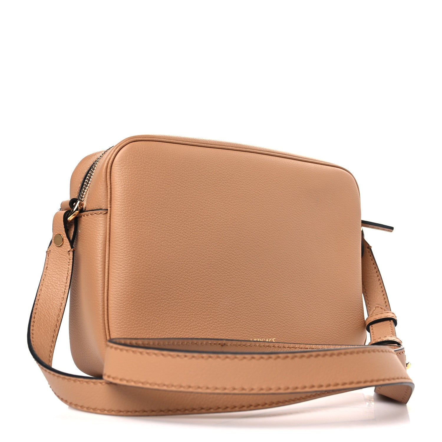 Versace Grained Calfskin La Medusa Shoulder Bag Brown 3 of 8