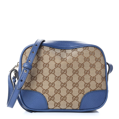Gucci Monogram Dollar Calfskin Mini Bree Messenger Bag Beige Ebony Caspian 1 of 9