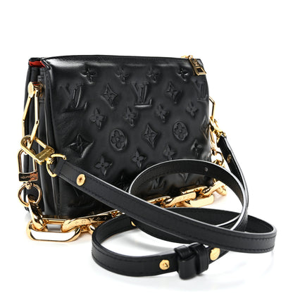 Louis Vuitton Lambskin Embossed Monogram Coussin BB Black 3 of 10